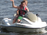 Kids on jet ski